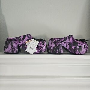 NWT CROCS Siren Hyper Floral Clog- Black/Purple